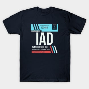 Washington, D.C. (IAD) Airport Code Baggage Tag T-Shirt